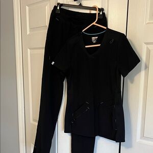 Scrubstar Black Scrub Top and Pants Set